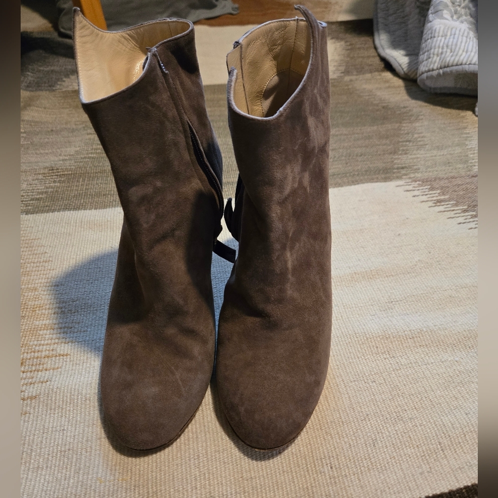 Rousseau Chocolate Suede Ankle Booties